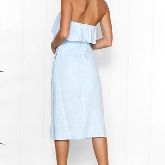 Strapless babyblue ruffle dress - Picture 2 of 2